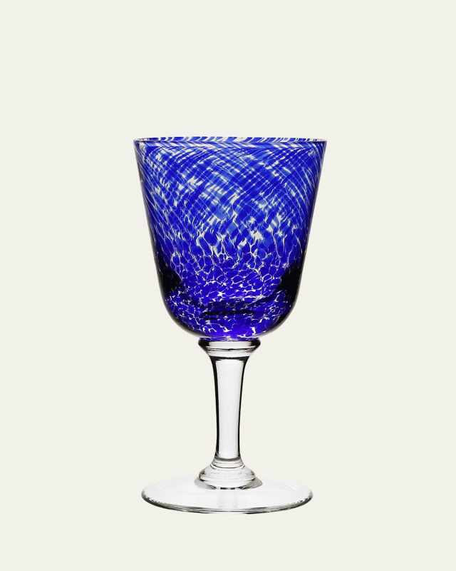 Vanessa Glass Water Goblet, Blue